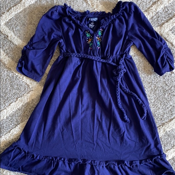 Chaps Girls Navy Dress - Picture 1 of 5